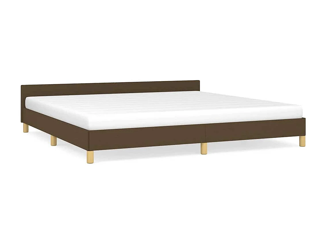 Lit double | Lit adulte | Cadre de lit marron foncé 200x200 cm tissu