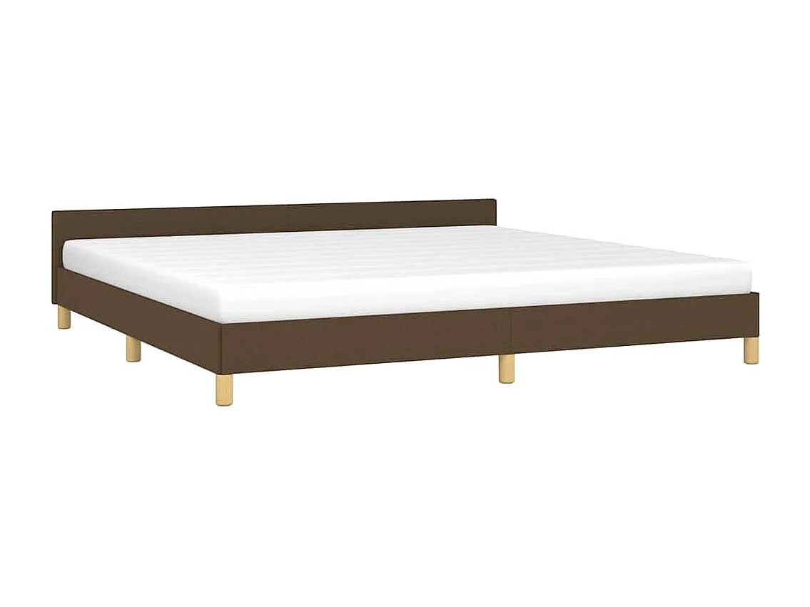 Lit double | Lit adulte | Cadre de lit marron foncé 200x200 cm tissu