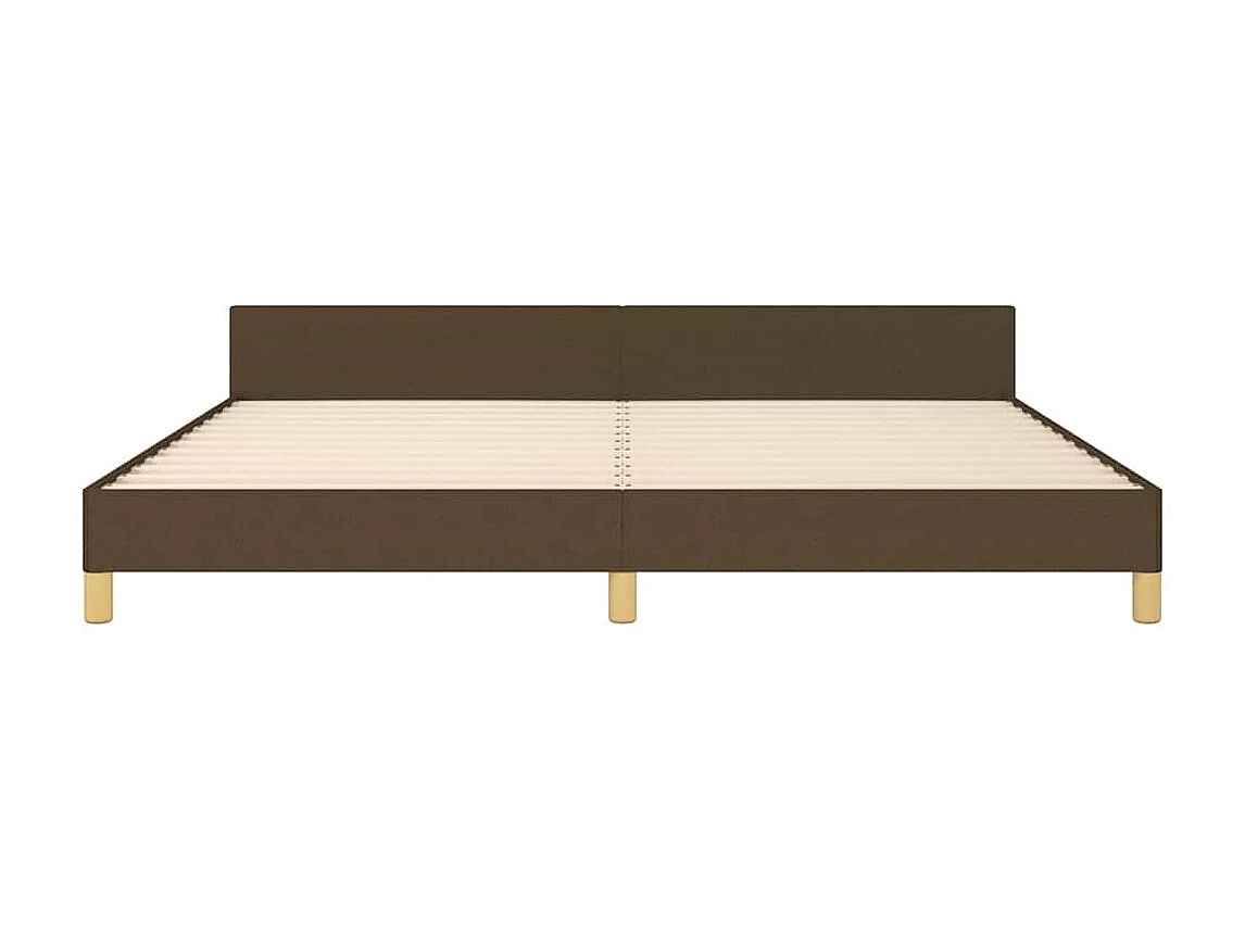 Lit double | Lit adulte | Cadre de lit marron foncé 200x200 cm tissu