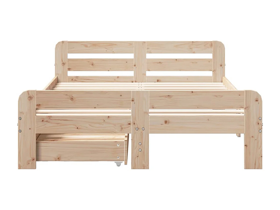 Letto singolo | Giroletto | Letto senza Materasso 120x190 cm in Legno Massello di Pino