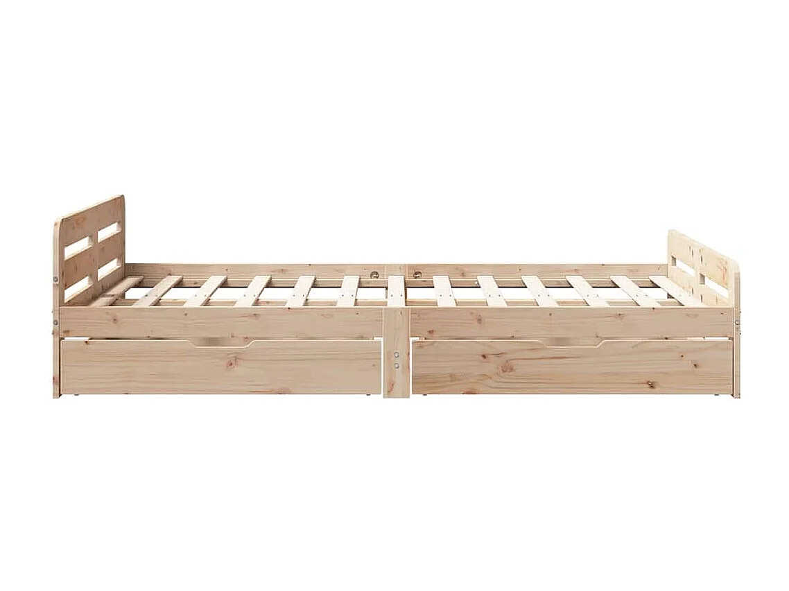 Letto singolo | Giroletto | Letto senza Materasso 120x190 cm in Legno Massello di Pino