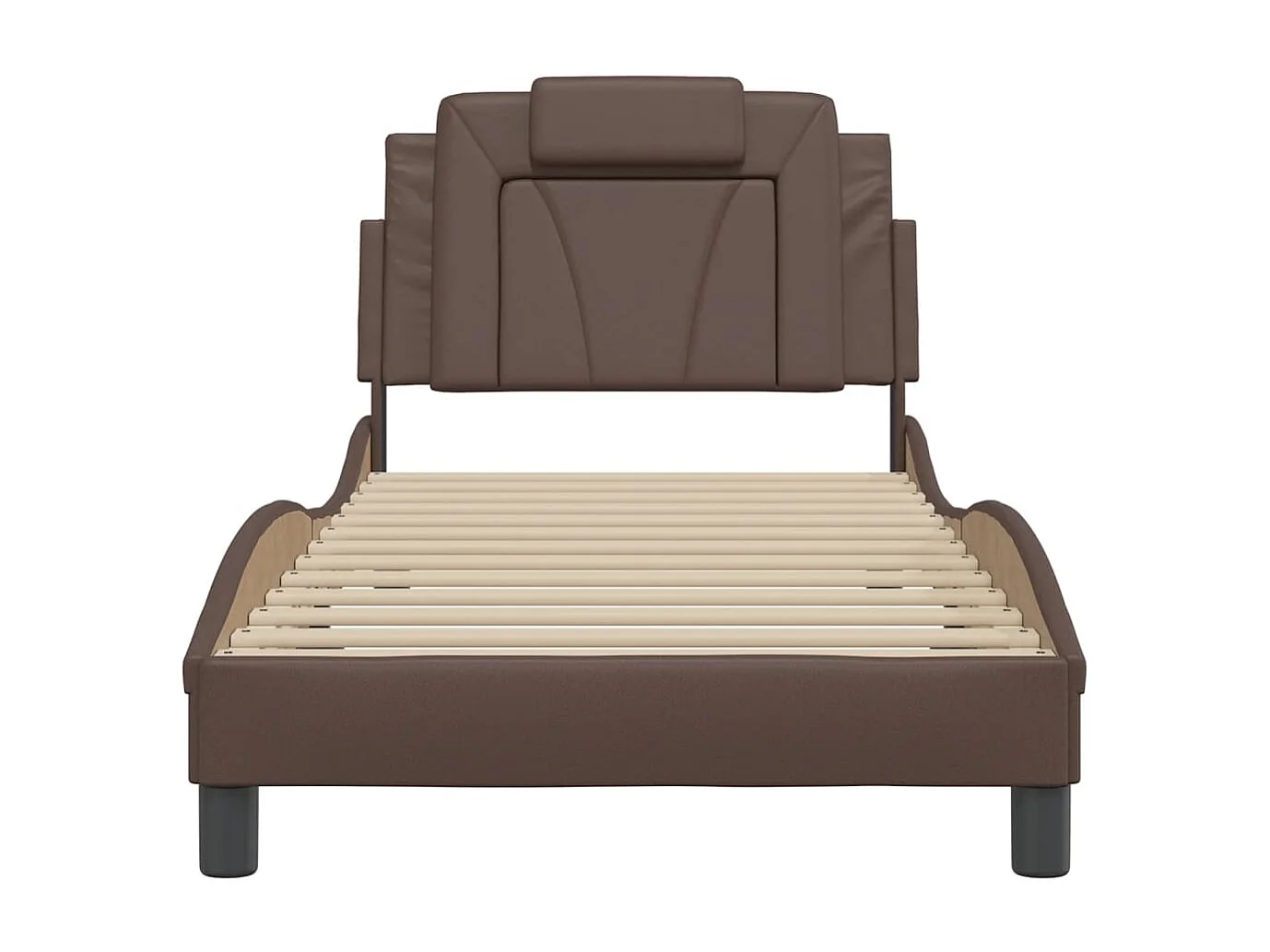 Lit simple | Lit adulte, enfant | Cadre de lit marron 80x200 cm similicuir