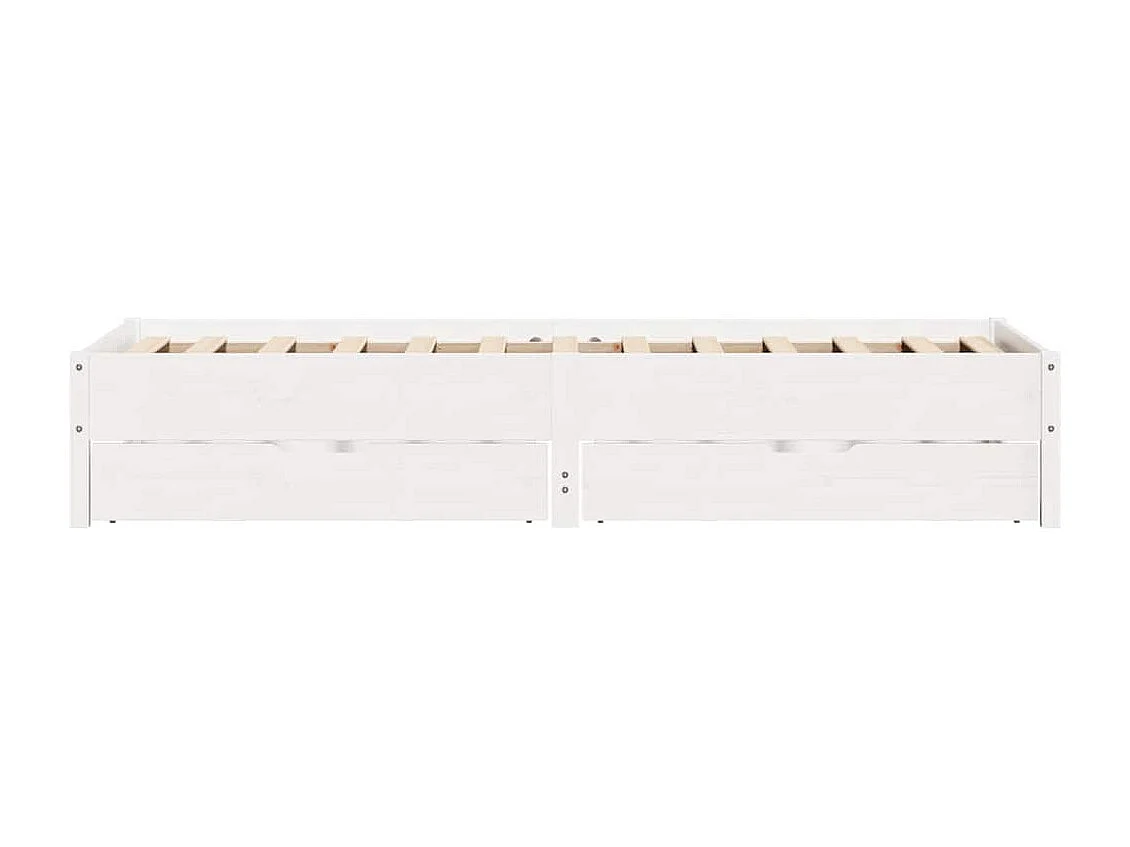 Lit simple | Lit adulte, enfant | Cadre de lit blanc 90x200 cm bois de pin massif