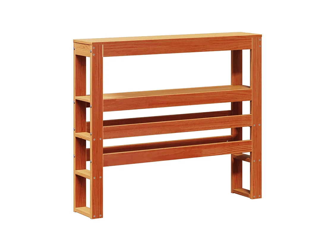 Letto per adulti | Letto singolo | Giroletto con Testiera Marrone Cera 100x200 cm Massello Pino