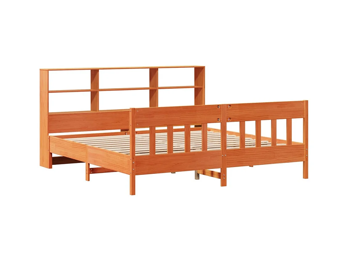 Letto per adulti | Letto matrimoniale | Giroletto senza Materasso Marrone Cera 180x200 cm Legno di Pino