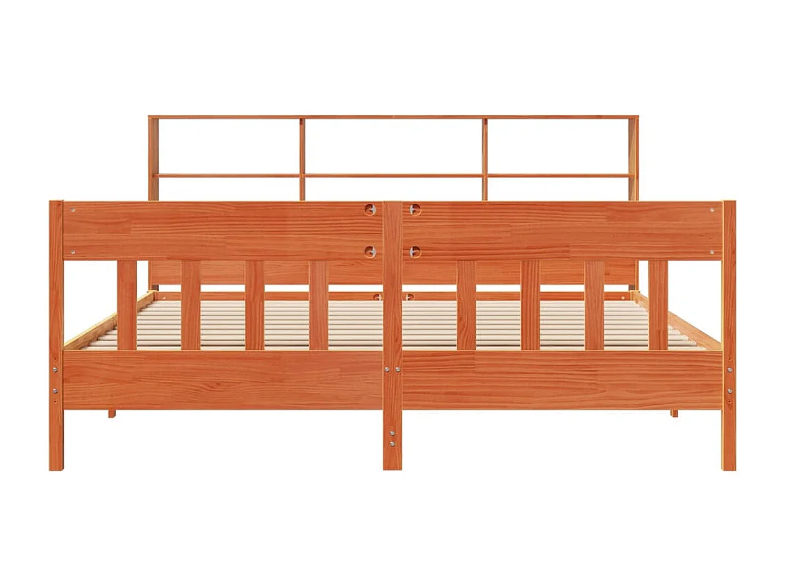 Lit double | Lit adulte | Cadre de lit cire marron 180x200cm bois pin massif