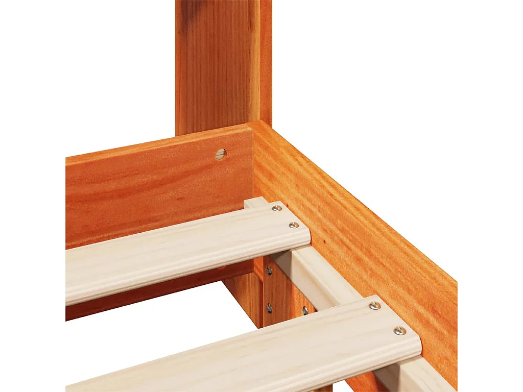 Letto per adulti | Letto singolo | Giroletto senza Materasso Marrone Cera 120x200 cm Legno di Pino