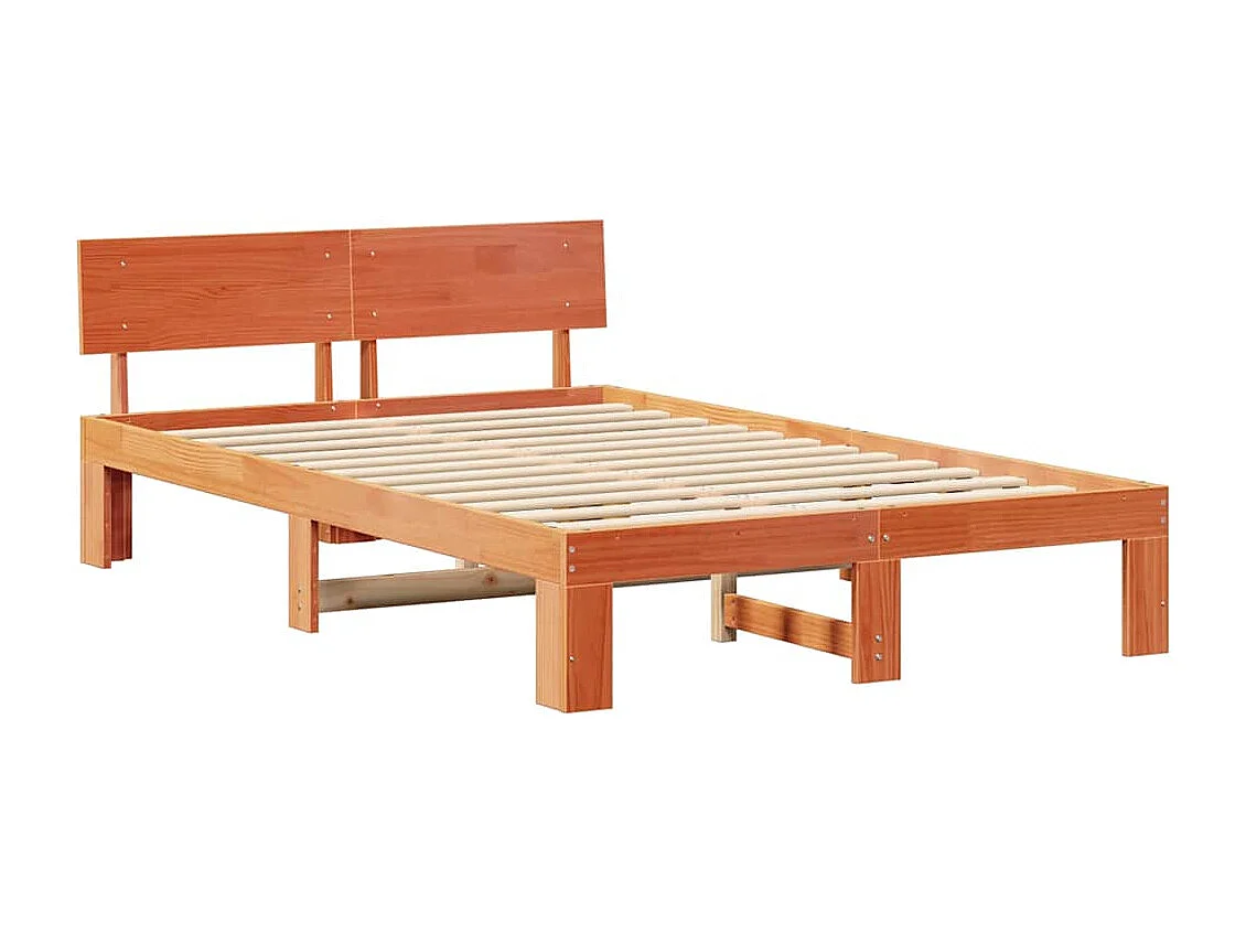 Lit double | Lit adulte | Cadre de lit Marron 140x190 cm Bois de pin massif