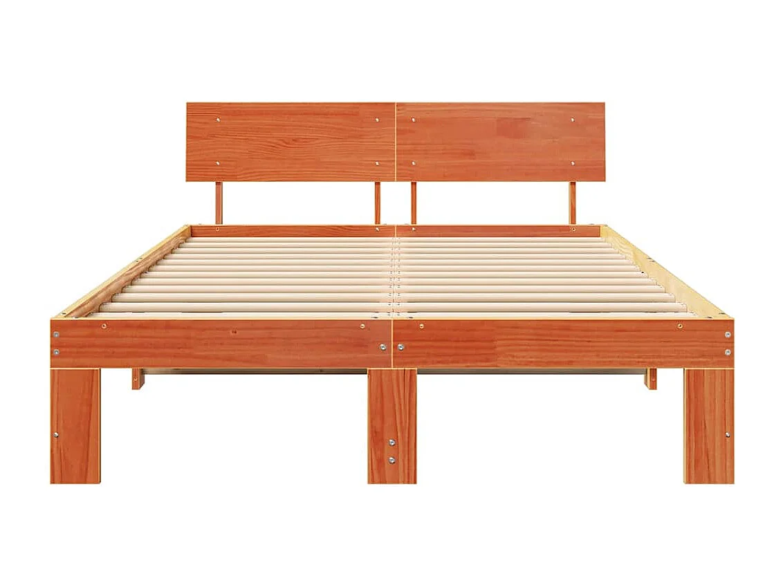 Lit double | Lit adulte | Cadre de lit Marron 140x190 cm Bois de pin massif
