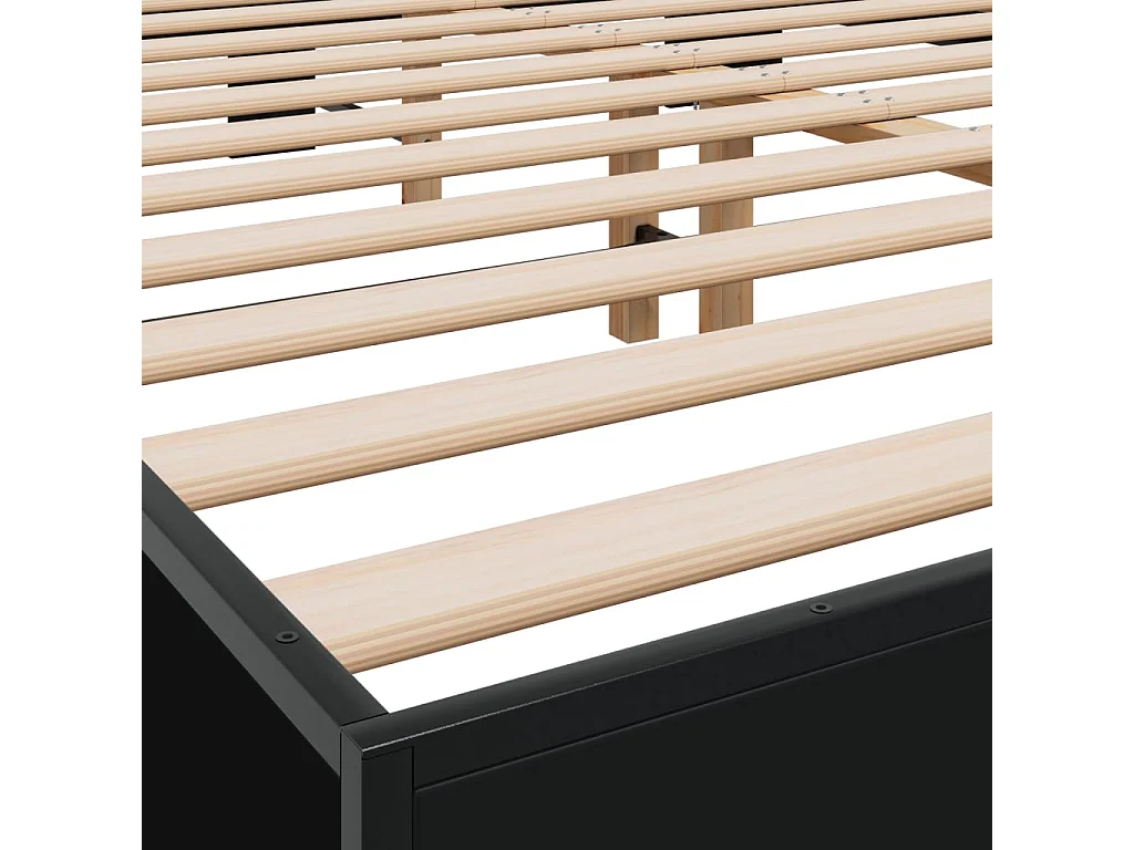 Lit double | Lit adulte | Cadre de lit noir 150x200 cm