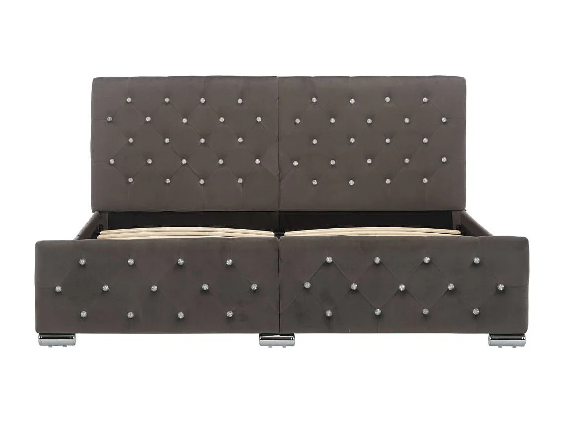 Lit double | Lit adulte | Cadre de lit gris velours 160x200 cm