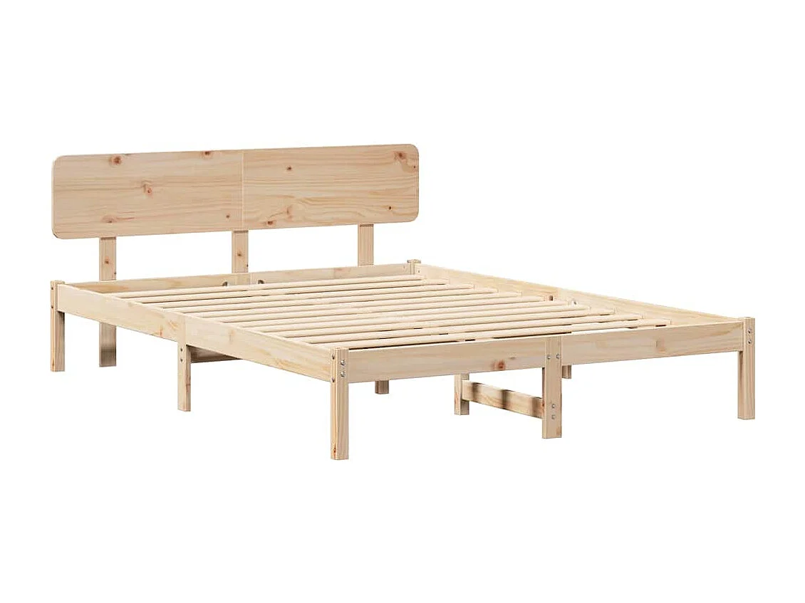 Lit double | Lit adulte | Cadre de lit Naturel 140x200 cm Bois massif en pin