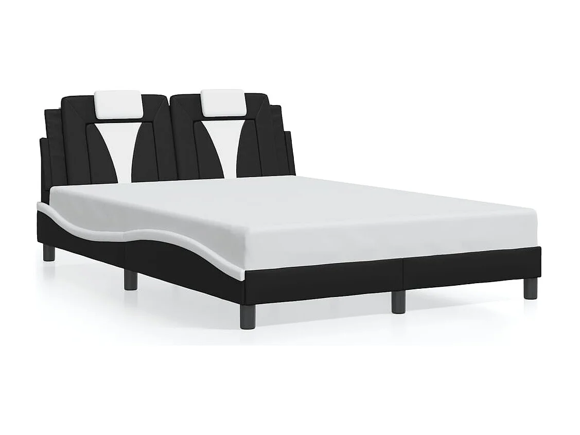 Lit double | Lit adulte | Cadre de lit avec LED noir et blanc 140x190 cm