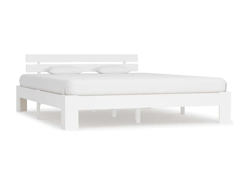 Lit double | Lit adulte | Cadre de lit blanc 180x200 cm bois massif de pin