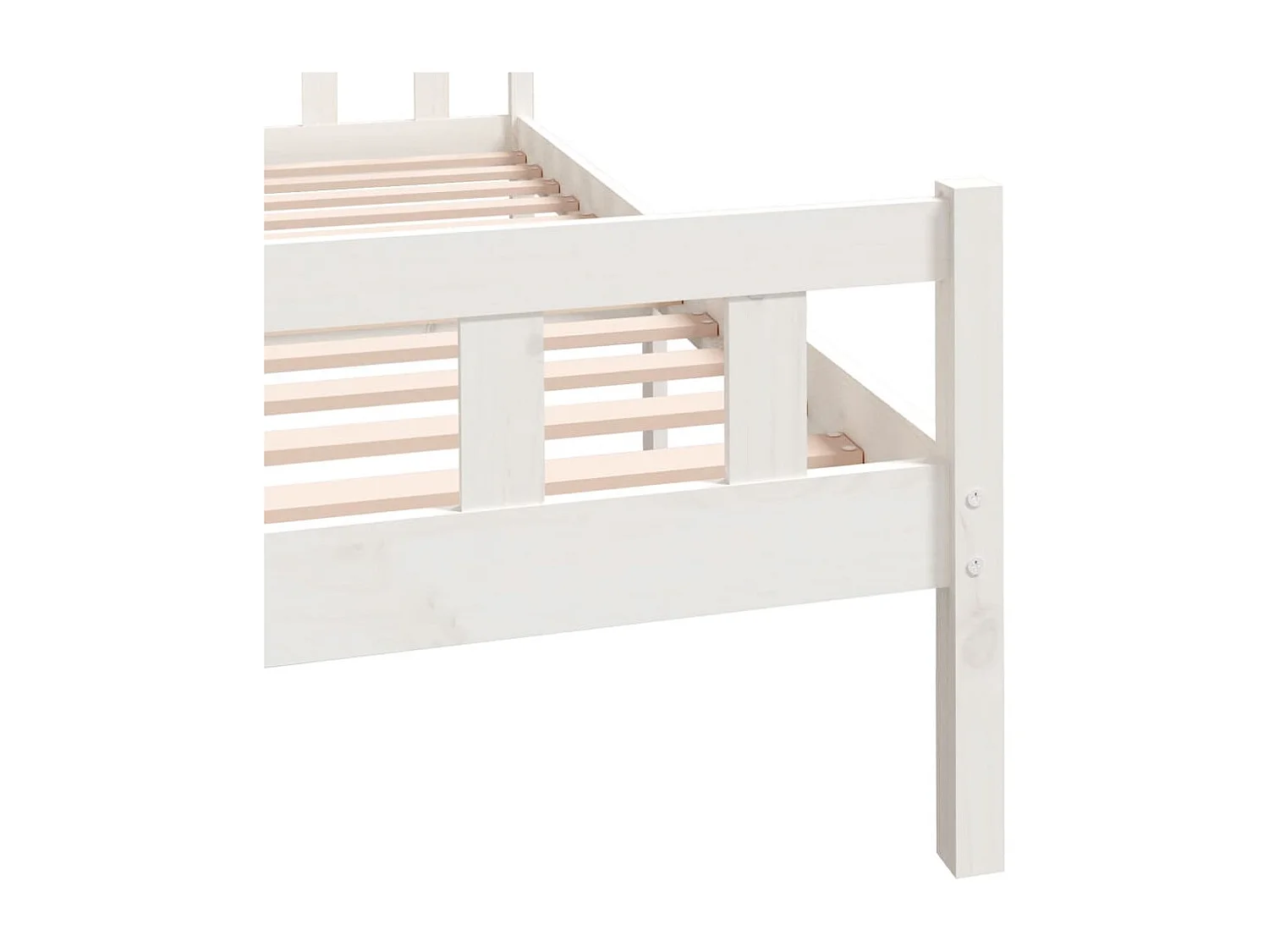 Lit double | Lit adulte | Cadre de lit blanc bois de pin massif 150x200 cm