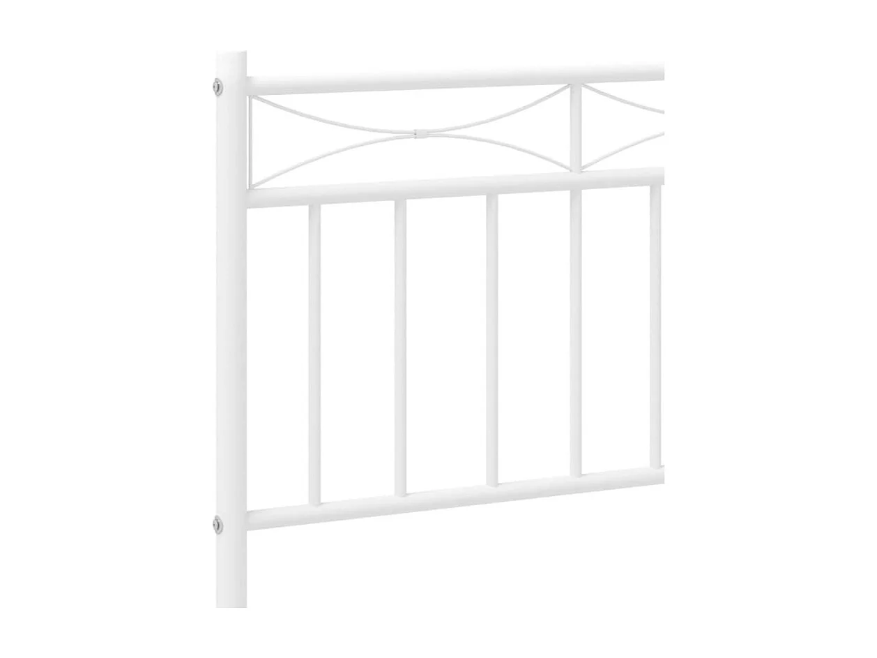 Lit simple | Lit adulte, enfant | Cadre de lit métal avec tête de lit blanc 80x200cm