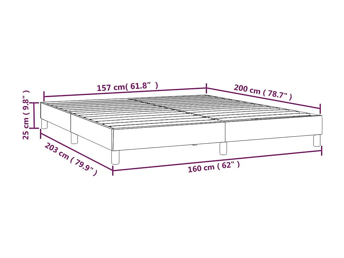 Lit double | Lit adulte | Cadre de lit cappuccino 160x200 cm similicuir
