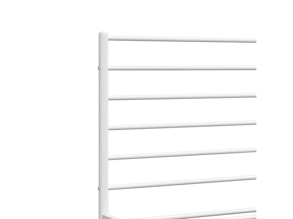 Lit simple | Lit adulte, enfant | Cadre de lit métal et tête de lit blanc 120x200 cm