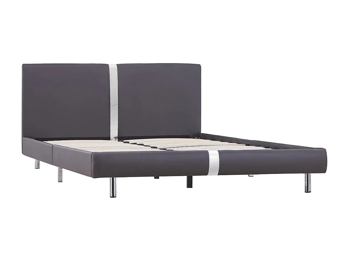 Lit double | Lit adulte | Cadre de lit gris similicuir 140x200 cm