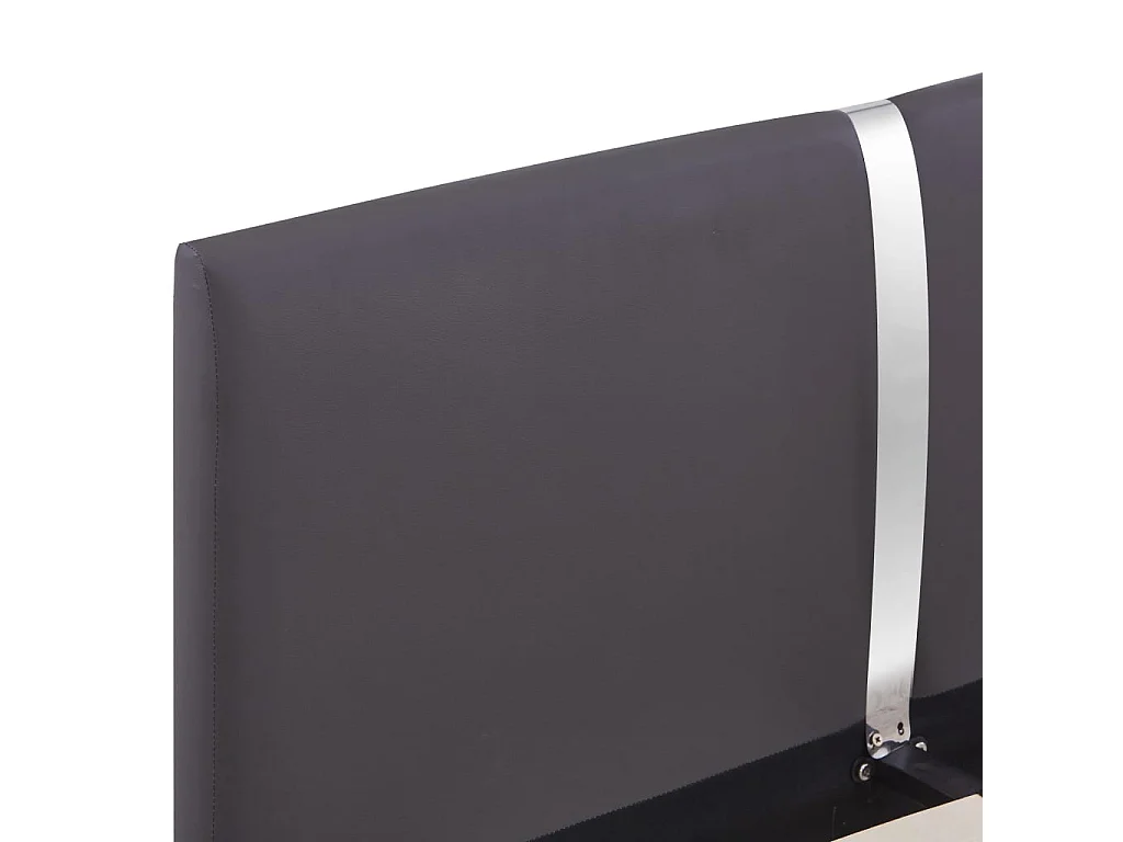 Lit double | Lit adulte | Cadre de lit gris similicuir 140x200 cm