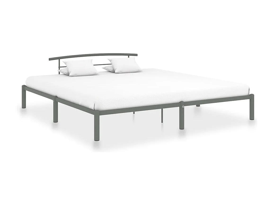 Lit double | Lit adulte | Cadre de lit gris métal 200x200 cm