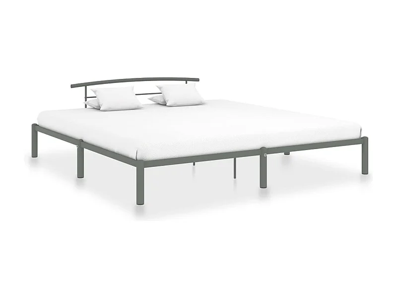 Lit double | Lit adulte | Cadre de lit gris métal 200x200 cm