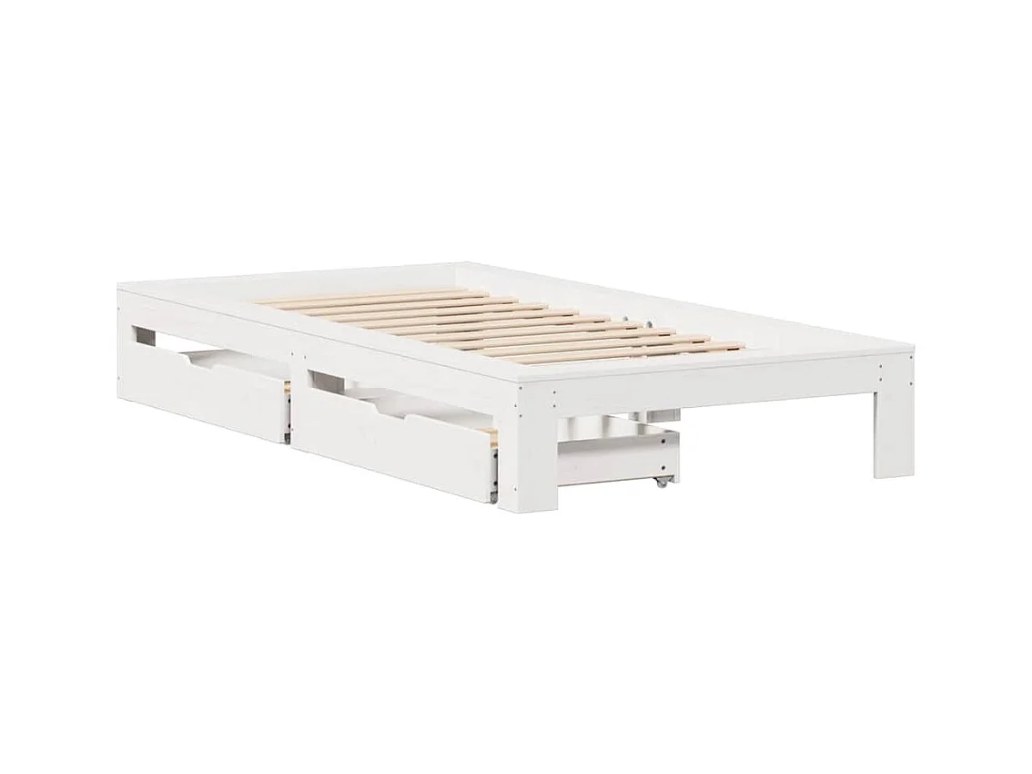 Letto per adulti | Letto singolo | Giroletto senza Materasso Bianco 90x200 cm Legno Massello Pino