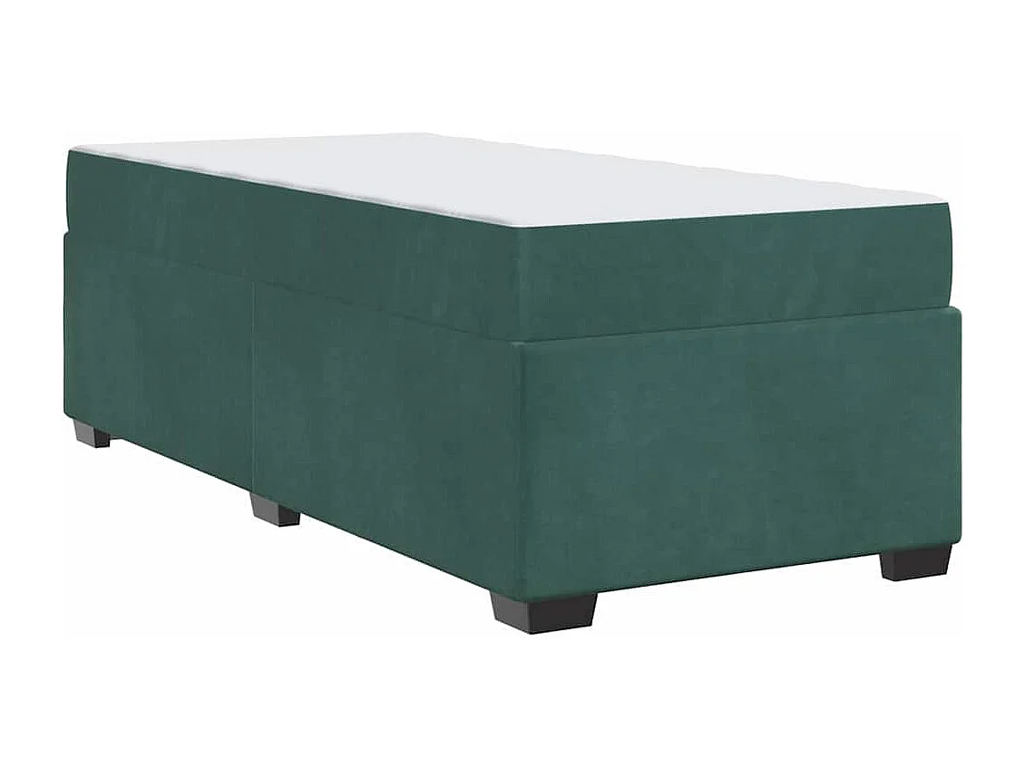 Lit simple | Lit adulte, enfant | Cadre de lit avec matelas Vert foncé 90x200 cm Velours