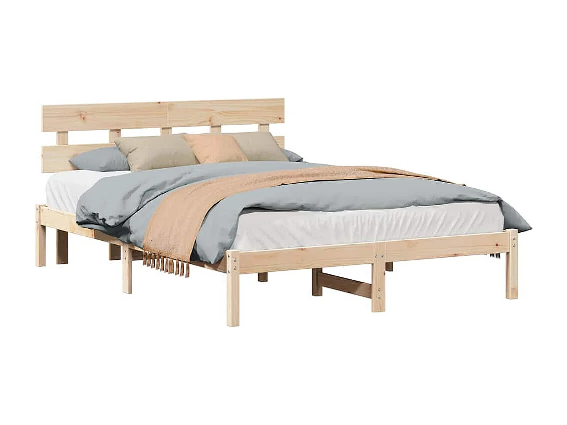 Lit double | Lit adulte | Cadre de lit Marron 150x200 cm Bois de pin massif