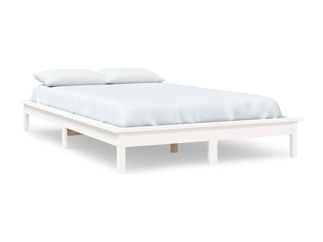 Lit simple | Lit adulte, enfant | Cadre de lit blanc 120x200 cm bois massif