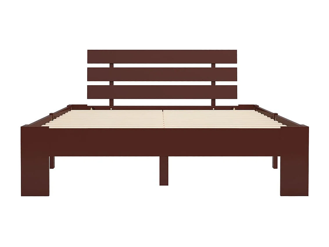 Lit simple | Lit adulte, enfant | Cadre de lit marron foncé pin massif 120x200 cm