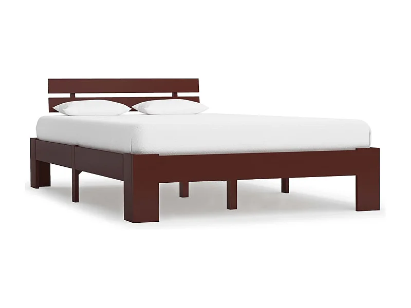 Lit simple | Lit adulte, enfant | Cadre de lit marron foncé pin massif 120x200 cm