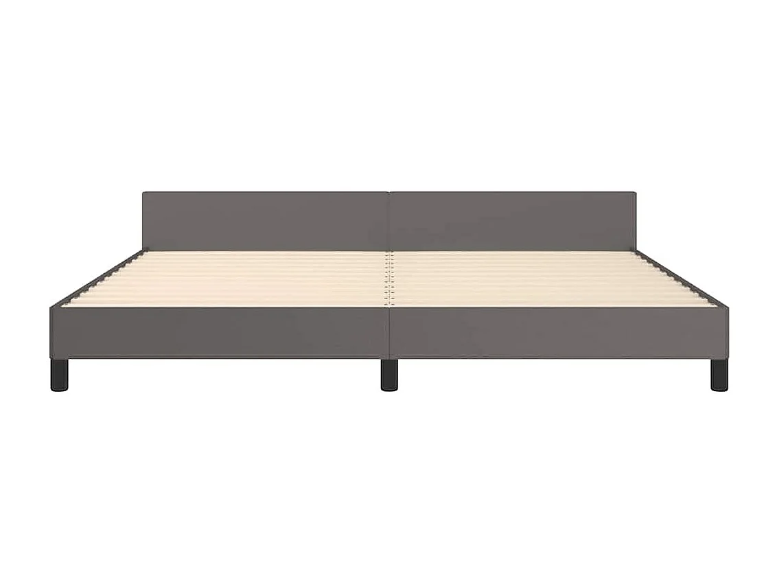 Lit double | Lit adulte | Cadre de lit avec tête de lit gris 200x200 cm