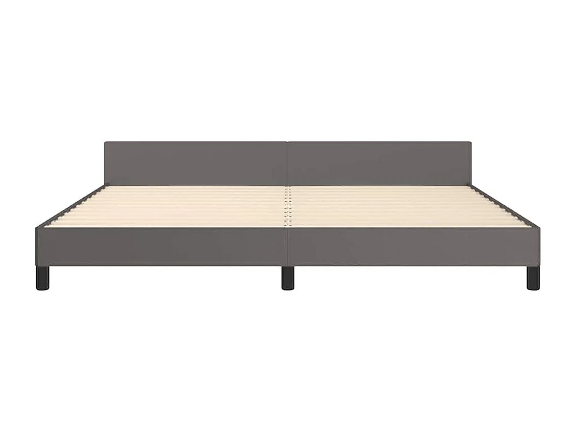 Lit double | Lit adulte | Cadre de lit avec tête de lit gris 200x200 cm