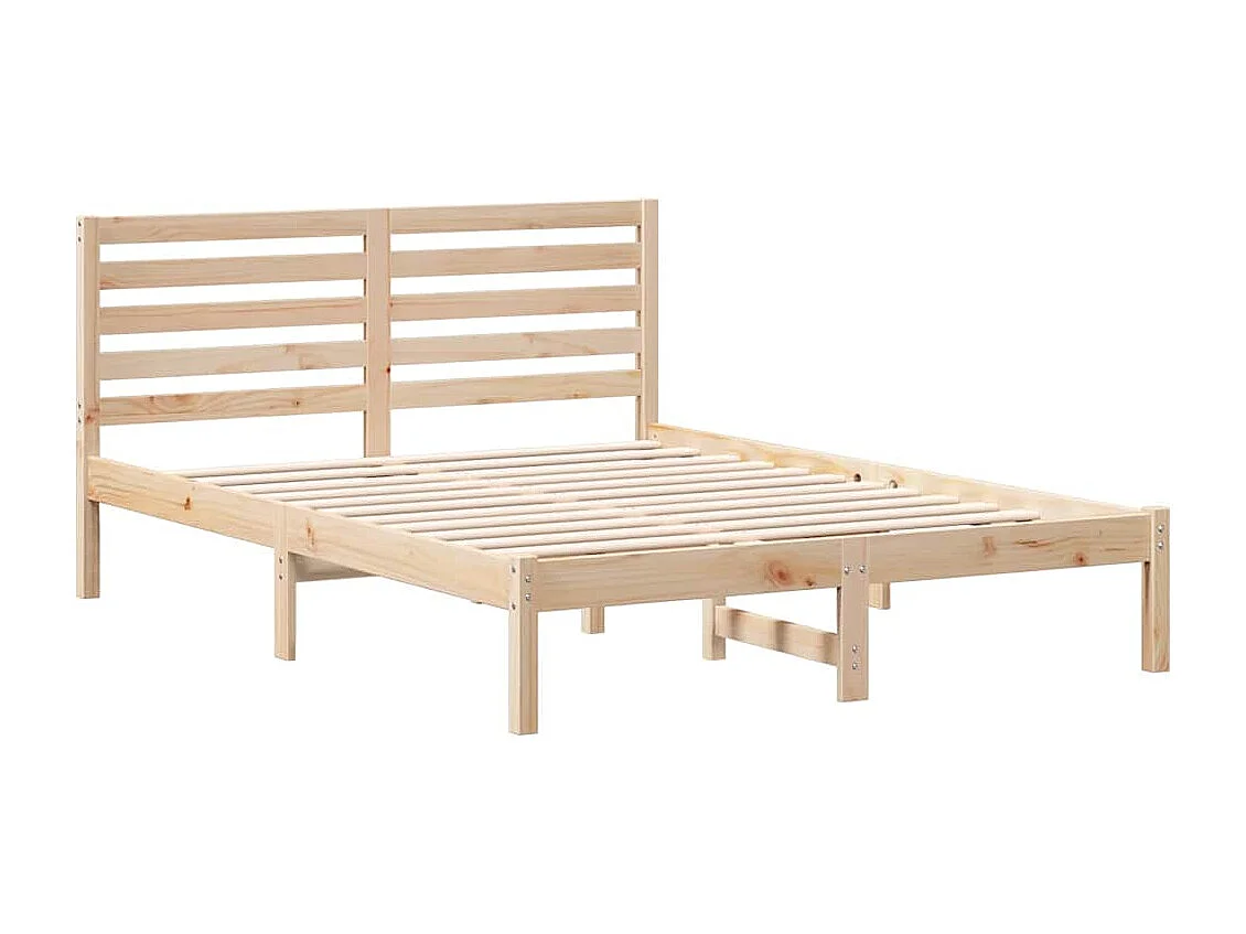 Lit double | Lit adulte | Cadre de lit Marron 140x190 cm Bois massif en pin