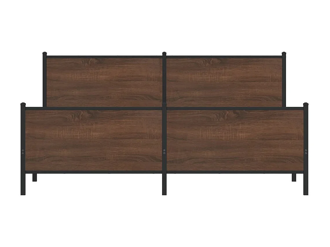 Letto per adulti | Letto matrimoniale | Giroletto senza Materaso in Metallo Rovere Marrone 200x200 cm