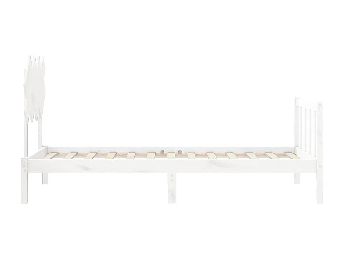 Lit simple | Lit adulte, enfant | Cadre de lit blanc 90x200 cm bois de pin massif