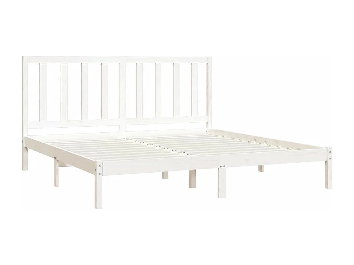 Lit double | Lit adulte | Cadre de lit blanc bois massif de pin 200x200 cm