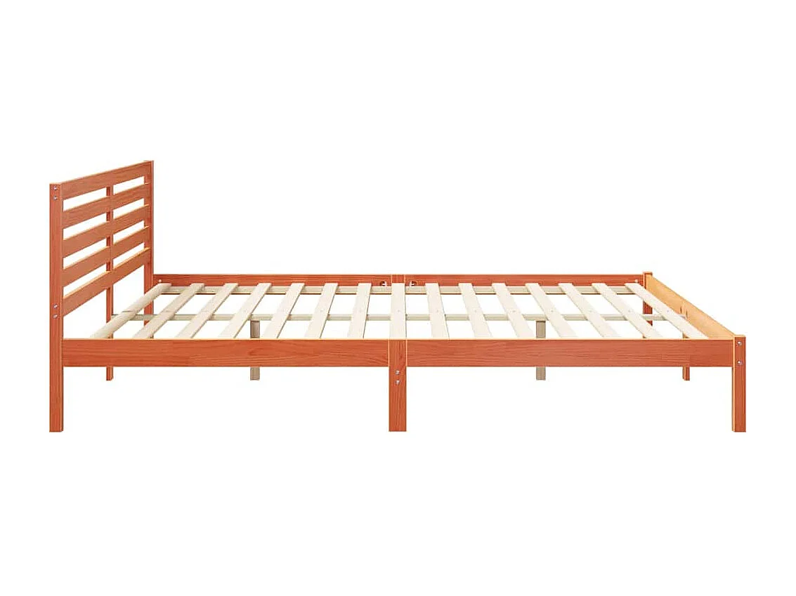 Lit double | Lit adulte | Cadre de lit Marron cire 180x210 cm Bois massif en pin