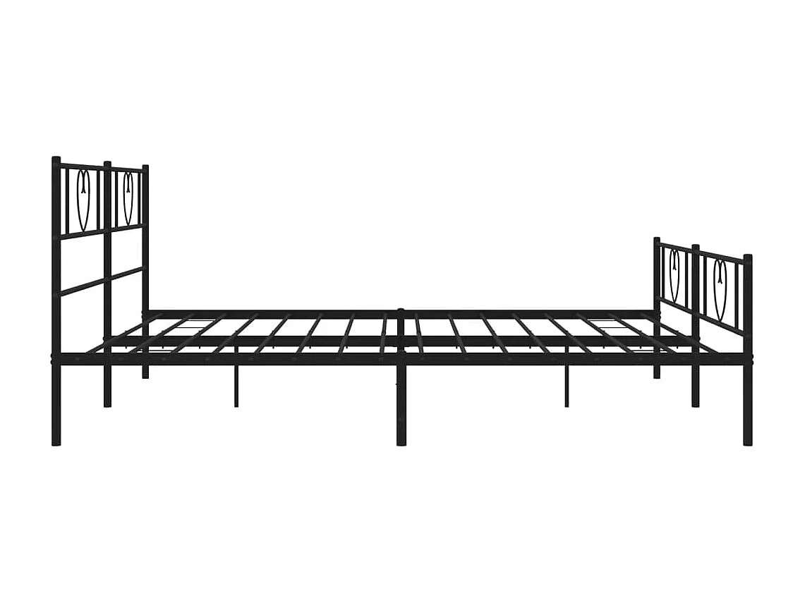 Lit double | Lit adulte | Cadre de lit métal avec pied de lit noir 180x200cm