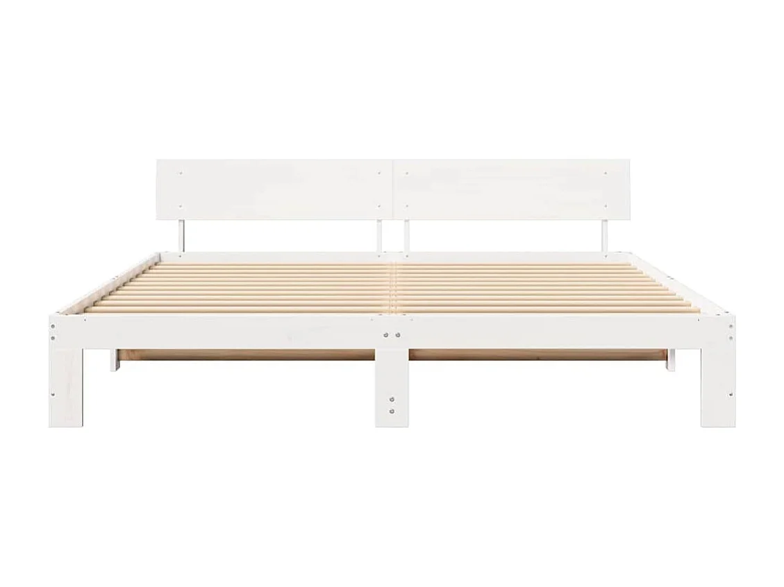 Lit double | Lit adulte | Cadre de lit Blanc 200x200 cm Bois de pin massif