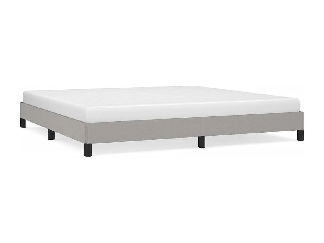 Lit double | Lit adulte | Cadre de lit gris clair 200x200 cm tissu