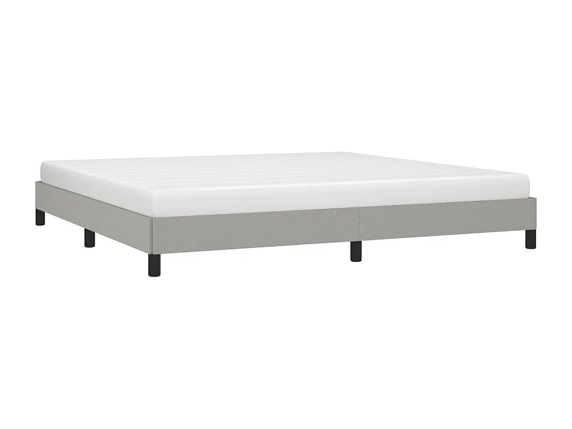 Lit double | Lit adulte | Cadre de lit gris clair 200x200 cm tissu