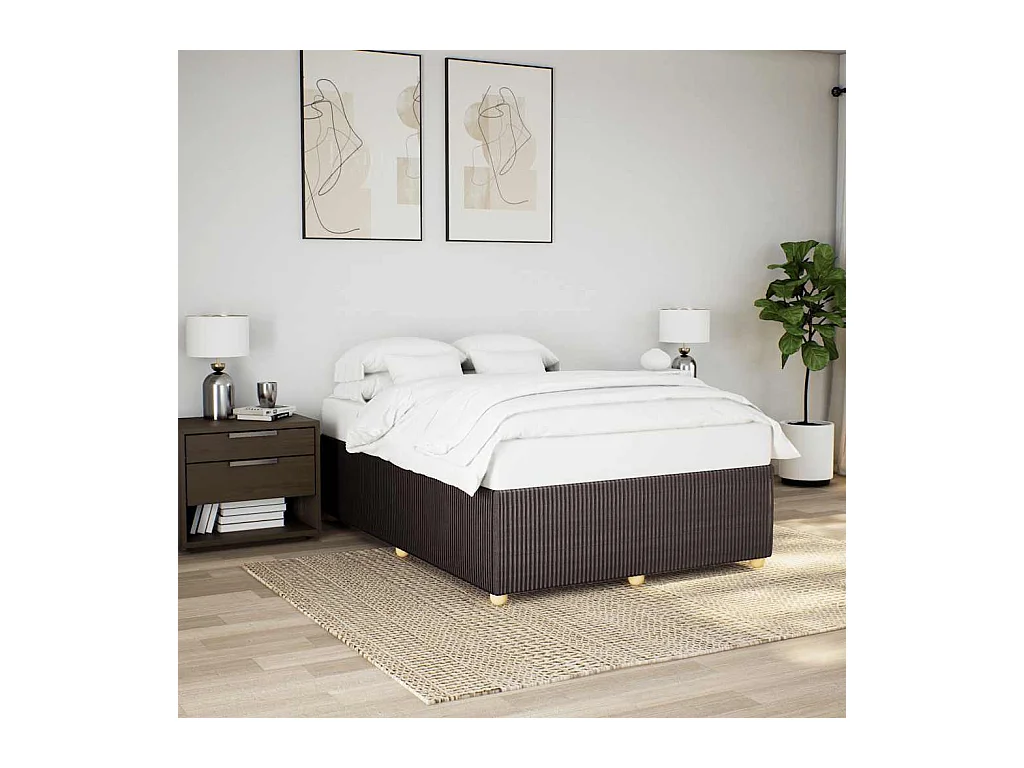 Letto per adulti | Letto matrimoniale | Giroletto senza Materasso Marrone Scuro 140x190 cm Tessuto