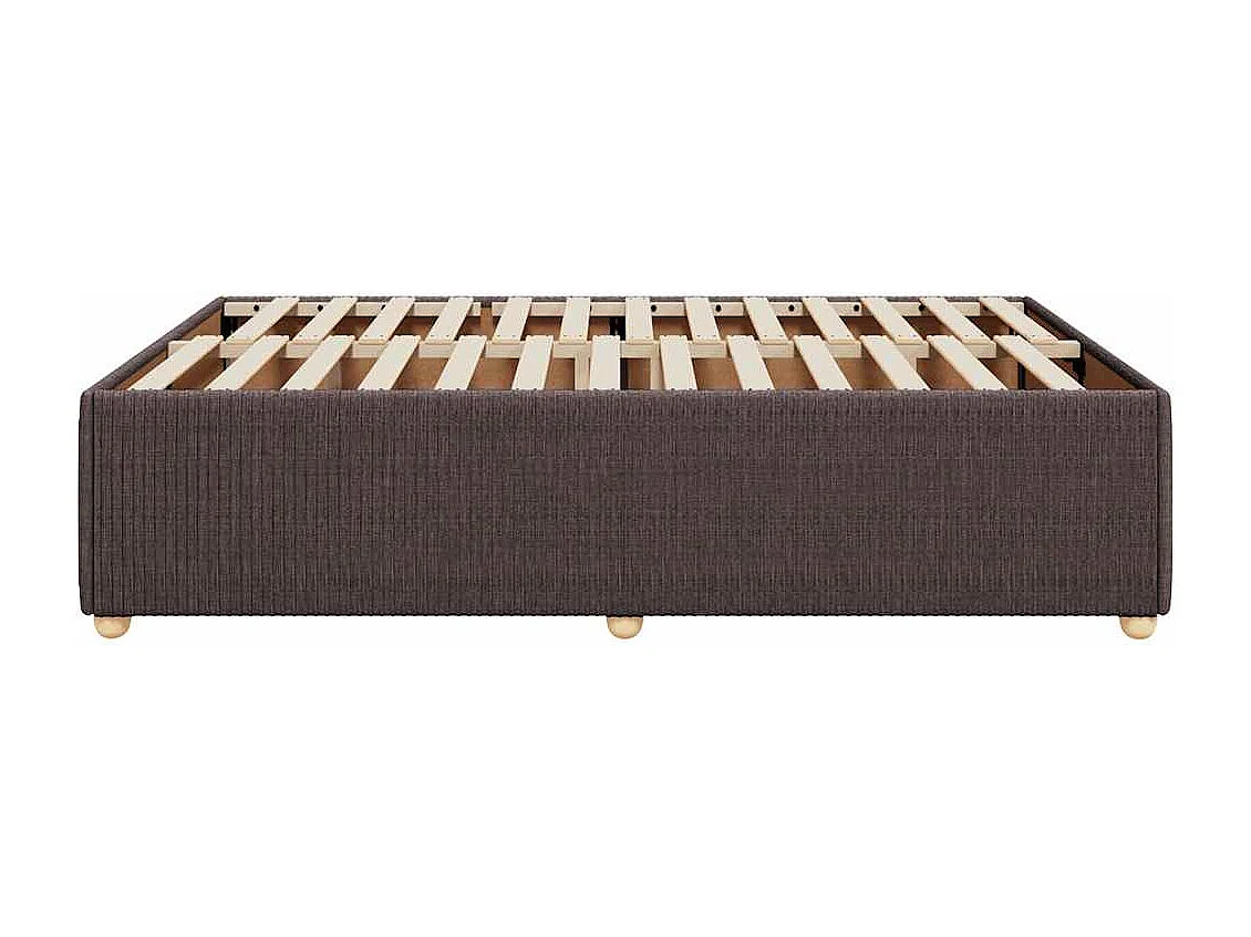 Lit double | Lit adulte | Cadre de lit marron foncé 140x190 cm tissu