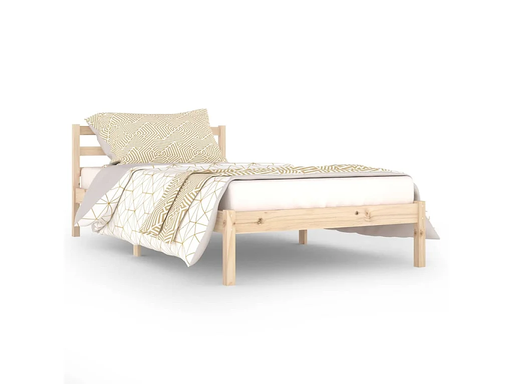 Lit simple | Lit adulte, enfant | Cadre de lit bois massif de pin 100x200 cm
