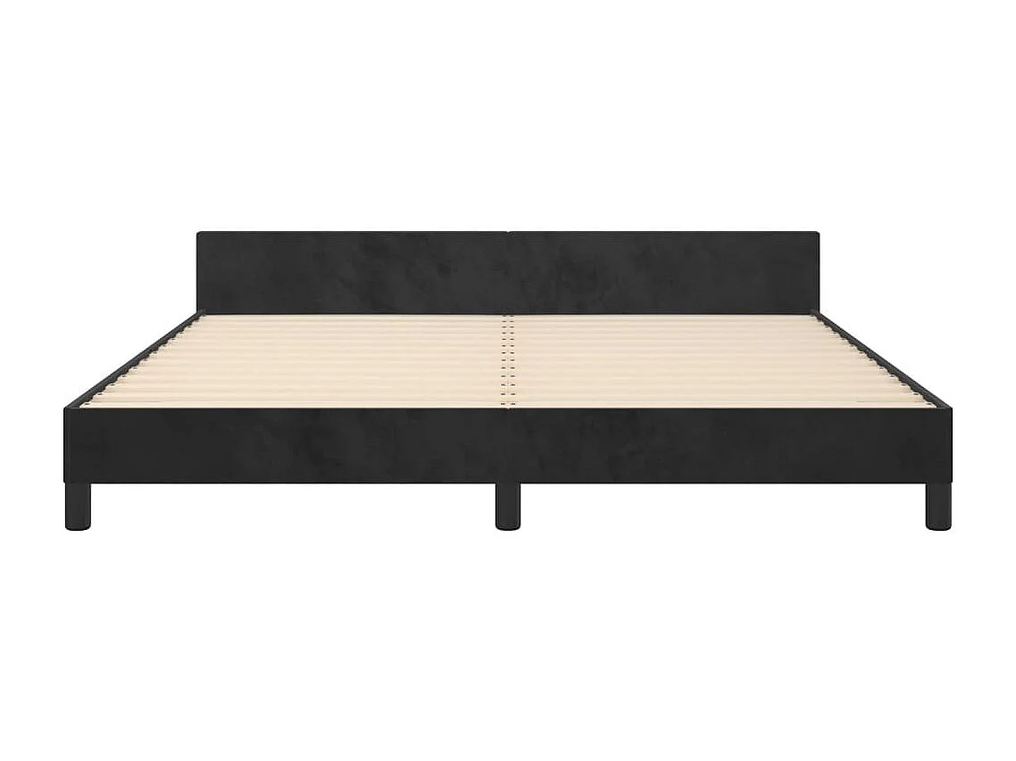 Lit double | Lit adulte | Cadre de lit noir 160x200 cm velours