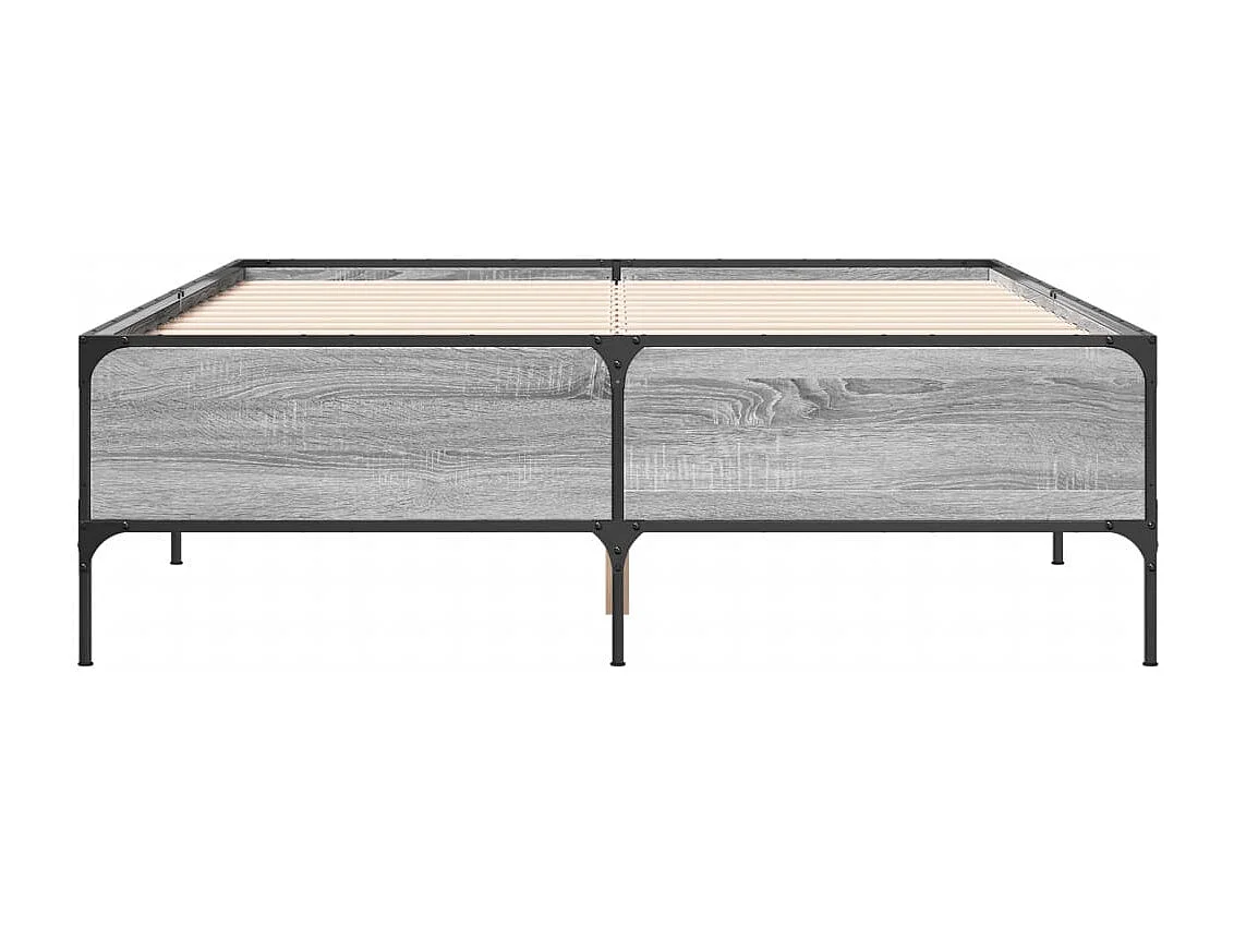 Lit double | Lit adulte | Cadre de lit sonoma gris 135x190 cm