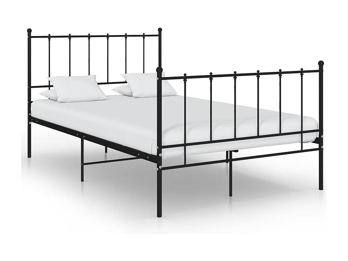 Lit simple | Lit adulte, enfant | Cadre de lit noir métal 120x200 cm