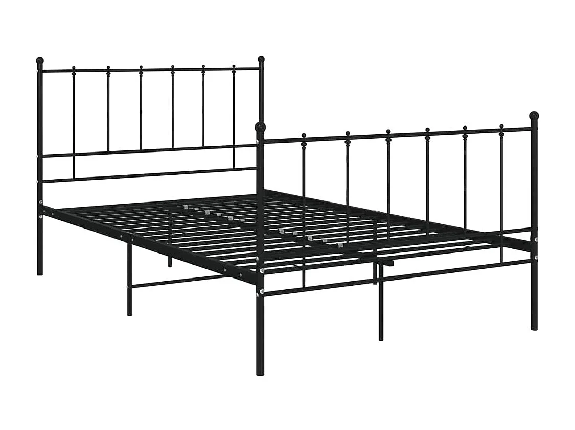 Lit simple | Lit adulte, enfant | Cadre de lit noir métal 120x200 cm